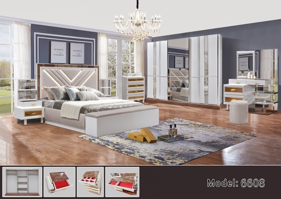 Los muebles del mismo tamaño del dormitorio del banco de plata de la cama fijan el SGS de madera del panel del MDF