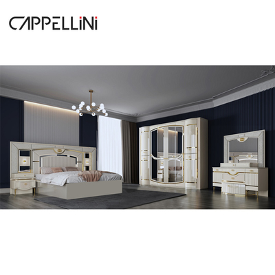 Cama Real de Cuero Doble Moderno de Alta Calidad Mdf Marco de lujo Casa de madera de tamaño completo Muebles completos Set de dormitorio