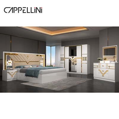 Foshan mayorista conjunto completo de tamaño de rey habitación de cama de cuero doble de madera casa barata reina moderna de lujo conjuntos de dormitorio muebles