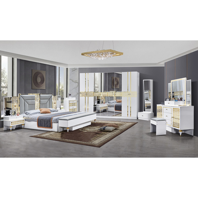Venta al por mayor Casa Francesa Cuadro de Madera Sala Principal Cuarto Doble Conjunto de Cuartos de Cuarto Moderno Muebles de Dormitorio de Luxo