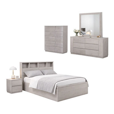 Modernos conjunto completo de dormitorio master habitación king tamaño cama doble hotel hogar almacenaje marco de madera sólida lujo muebles de dormitorio conjunto