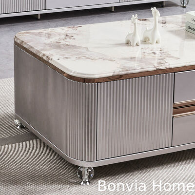 Mesa de centro moderna de lujo de madera para sala de estar, mueble para el hogar, gran almacenamiento, mármol, pizarra, soporte de TV y juego de mesa de centro