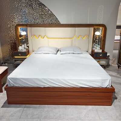 Foshan Wholesale Luxury Complete Bedroom Sets 5 Pieces King Size Bed Suite Marco de madera Muebles de dormitorio modernos turcos