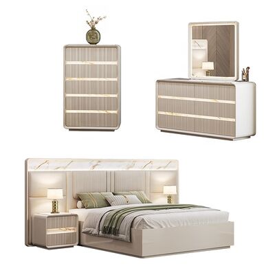 Venta al por mayor de muebles de dormitorio contemporáneos para el hogar Master Room Hotel Apartamento Cuadro de madera King Size Modernos conjuntos de dormitorio de lujo