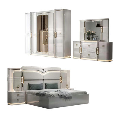 Ensembles De Chambre Sofá tamaño rey Luxury Bedroom Sets Casa Dormitorio doble De madera Turco Modernos muebles de dormitorio conjunto