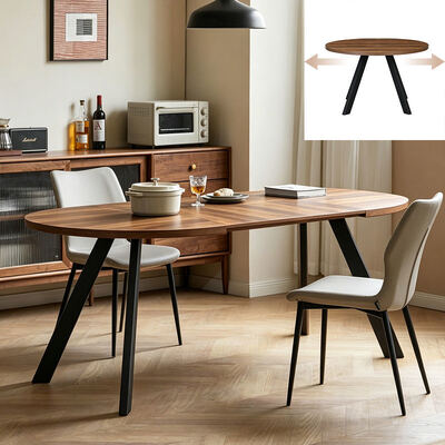 Muebles de comedor plegables de madera de granel Muebles de comedor redondos y sencillos Mesa de comedor ajustable de madera