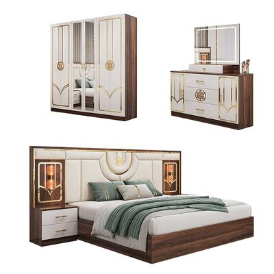 Juego de muebles de dormitorio turco barato al por mayor en China, marco de madera, cama de lujo tamaño king, doble, individual, moderno, juegos de dormitorio de lujo
