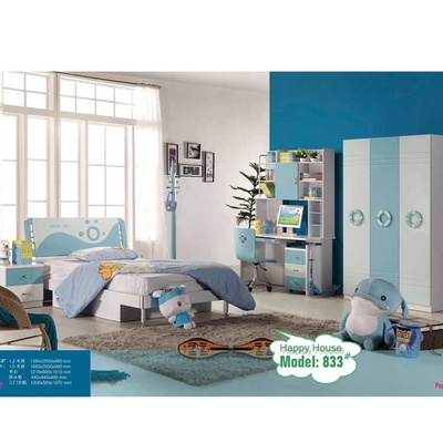 Aislamiento azul claro anti del conjunto de dormitorio de los niños que ensucia