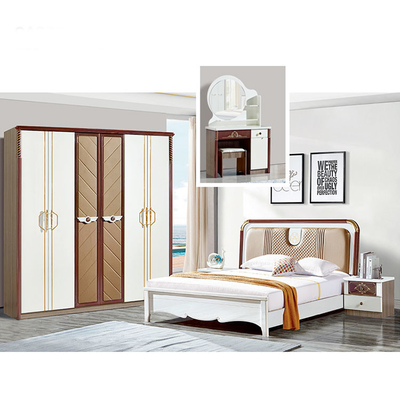 Artículo respetuoso del medio ambiente del OEM del conjunto de dormitorio minimalista de madera de cristal del MDF