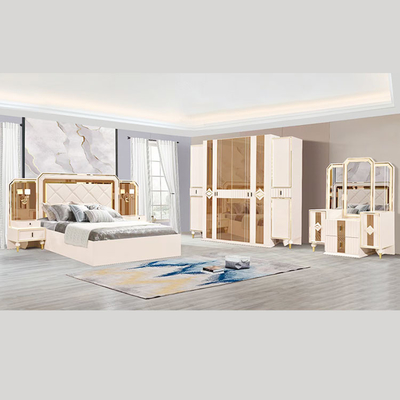 Rey francés Bed del estilo del panel 5 del conjunto de dormitorio de madera de las PC 1800*2000m m