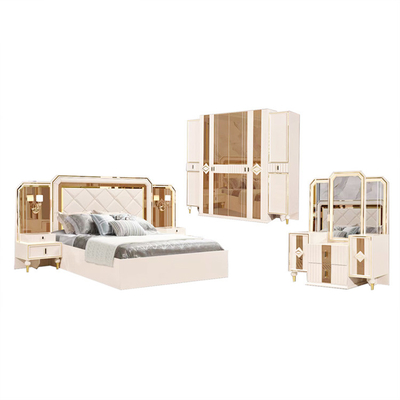 Cama de madera sólida de Cappellini Villia con rey de madera Size Bedroom Set del MDF de los cajones