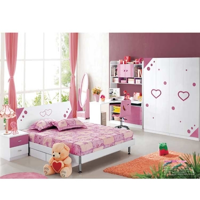 Los muebles de madera sólidos del dormitorio de las muchachas del rosa del MDF fijaron CBM 0,32
