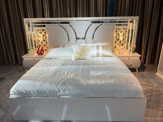 SGS de madera de cuero del material de la PU del MDF de los muebles modernos de los conjuntos de dormitorio