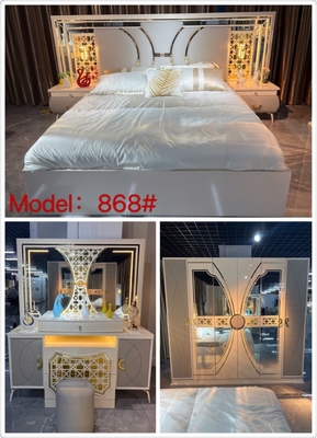 SGS de madera de cuero del material de la PU del MDF de los muebles modernos de los conjuntos de dormitorio