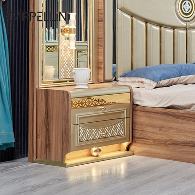 Lugo de lujo de madera de doble cuero King Size cama de madera hogar moderno conjunto completo de muebles de dormitorio