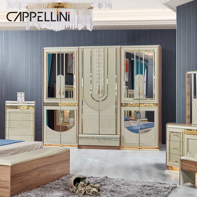 Lugo de lujo de madera de doble cuero King Size cama de madera hogar moderno conjunto completo de muebles de dormitorio