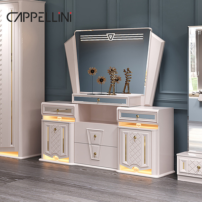 Diseño moderno Cuadro de madera Doble King Size Luxury Bed Set Casa Clásica Luxury Madera Mdf Completo conjunto de dormitorio Muebles