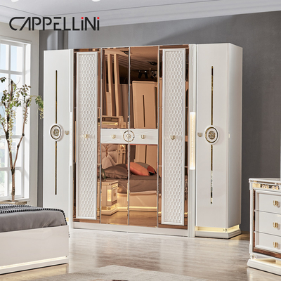 Luxo Real Moderno Marco de Madera Dormitorio doble King Size Cabeza de cuero Casa clásica Reina Muebles de madera de dormitorio completo