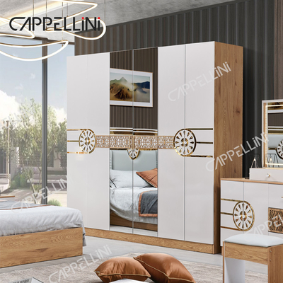Cama moderna de tamaño king armario turco vestidores 6 cajones hogar lujo conjunto de muebles de cama de madera real