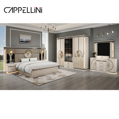 Modern Luxury Wood King Size Leather Bed Sets Doble Master Room Casa Reina Muebles de dormitorio de madera de tamaño completo