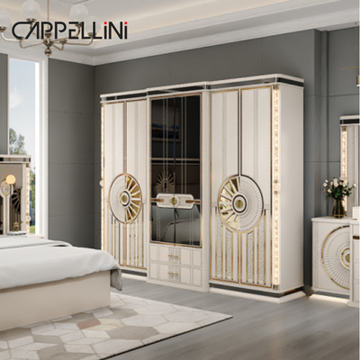 Modern Luxury Wood King Size Leather Bed Sets Doble Master Room Casa Reina Muebles de dormitorio de madera de tamaño completo