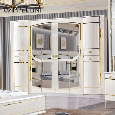 Casa Blanca de madera de cuero Queen Bed Set Villa Master Room Madera King Size Mdf Moderno de lujo conjunto de dormitorio completo Muebles