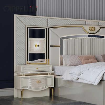 Cama Real de Cuero Doble Moderno de Alta Calidad Mdf Marco de lujo Casa de madera de tamaño completo Muebles completos Set de dormitorio