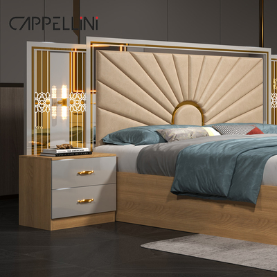Al por mayor Casa Master King Size cama doble moderna de lujo de cuero de madera Mdf Full Queen Muebles baratos de dormitorio