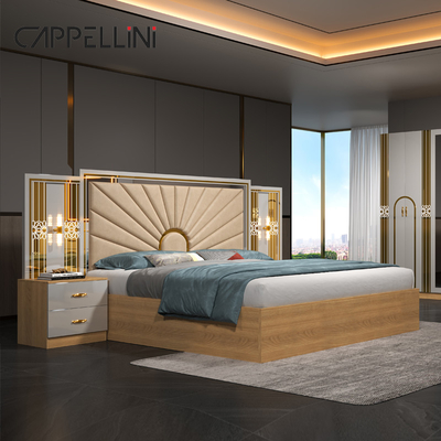 Al por mayor Casa Master King Size cama doble moderna de lujo de cuero de madera Mdf Full Queen Muebles baratos de dormitorio