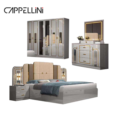 Barata Cabecera de cuero moderna cama de tamaño queen casa apartamento doble habitación maestra de madera completo king conjunto de muebles de dormitorio