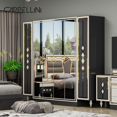 Madera moderna de doble cuero King Size Set de cama para el hogar Muebles modulares Madera Queen Full Luxury Bedroom Sets Muebles