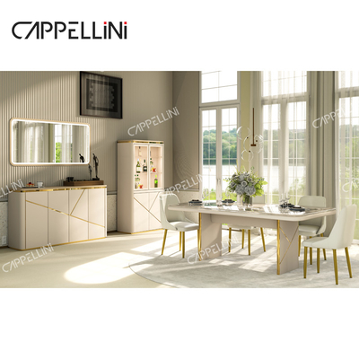 Diseño moderno Mesa de comedor 4 sillas Conjunto de 6 asientos Muebles para el hogar Sala de estar Luxo Mesa de comedor de pizarra de mármol