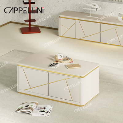 Cabinet moderno de lujo de TV de madera y set de mesa de café Muebles para el hogar Salón de estar TV de madera con almacenamiento