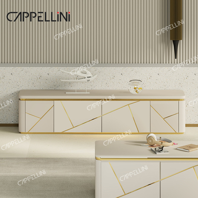 Cabinet moderno de lujo de TV de madera y set de mesa de café Muebles para el hogar Salón de estar TV de madera con almacenamiento