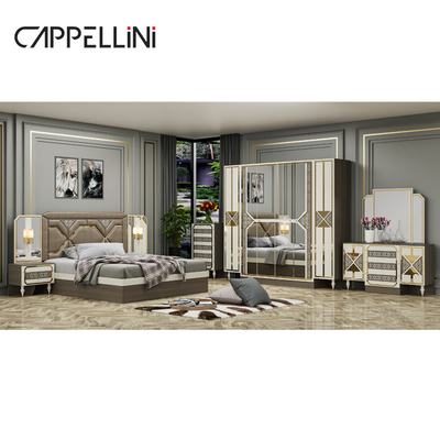 Cuadro de madera barata de tamaño doble cama de cuero de tamaño King Cuadro de cabeza de cuero Muebles de casa de lujo de madera Queen Set de dormitorio