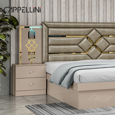 Precio Barato Tamaño Reina Cabecera de madera Modernos de cuero Bed Rom Suite de lujo King Size Mdf Set de muebles de dormitorio completo