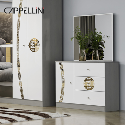 Sencillo moderno doble King Size de cuero dormitorio Suite casa de lujo de madera Queen Mdf conjunto completo de muebles de dormitorio