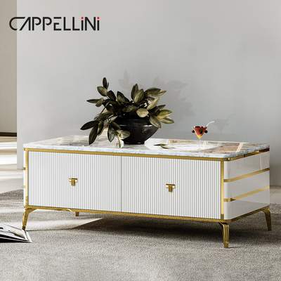 Diseño Nórdico Blanco Luxury Wood Center Table Set Muebles para el hogar Barato Gran Salón Moderno De Madera Mesa de Café
