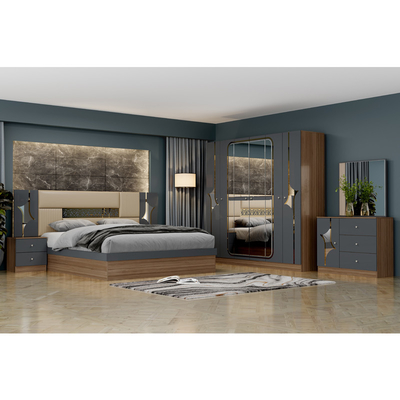 Venta al por mayor Precio bajo Turco Dormitorio doble King Casa Marco de madera Mdf Moderno de lujo Muebles de dormitorio de tamaño completo