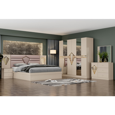 Barato Cuarto maestro de alta calidad Cuadro de madera Cama de cama doble Casa moderna de lujo Completo de madera de tamaño king conjunto de habitación Muebles