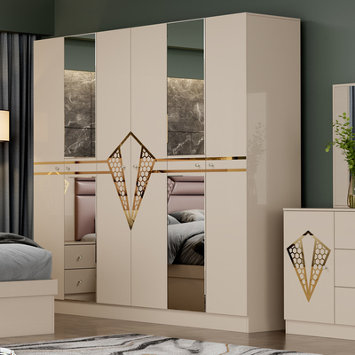 Barato Cuarto maestro de alta calidad Cuadro de madera Cama de cama doble Casa moderna de lujo Completo de madera de tamaño king conjunto de habitación Muebles