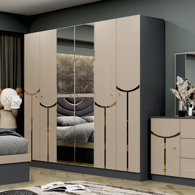 Venta al por mayor Barato Cuadro de madera de lujo Cama doble de tamaño King Modern Home Turco Madera MDF conjunto de dormitorio completo Muebles