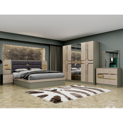 Barato mayorista estilo turco de madera King Size cama hotel doble marco de madera hogar moderno de lujo conjunto de muebles de dormitorio completo
