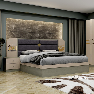 Barato mayorista estilo turco de madera King Size cama hotel doble marco de madera hogar moderno de lujo conjunto de muebles de dormitorio completo
