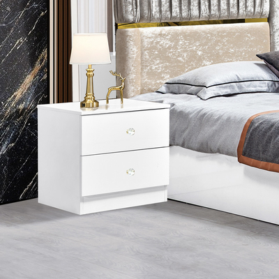 Cuadro de madera blanco de alto brillo cama doble suite de lujo tamaño rey diseño moderno Mdf conjunto completo muebles de dormitorio