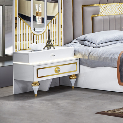 Venta al por mayor de alta calidad de madera de marco moderno cama doble hogar master habitación tamaño rey lujo conjunto de muebles de dormitorio turco