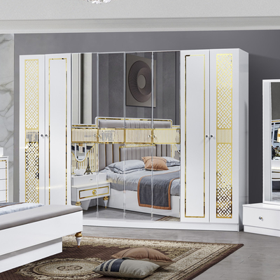 Venta al por mayor de alta calidad de madera de marco moderno cama doble hogar master habitación tamaño rey lujo conjunto de muebles de dormitorio turco