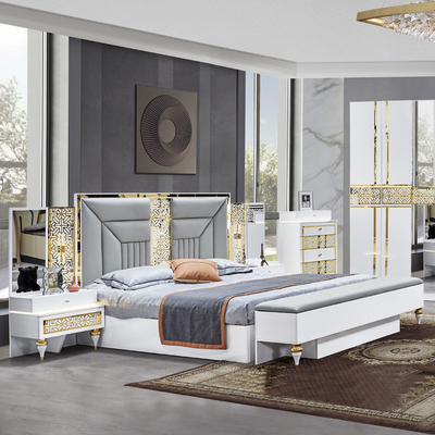 Venta al por mayor Casa Francesa Cuadro de Madera Sala Principal Cuarto Doble Conjunto de Cuartos de Cuarto Moderno Muebles de Dormitorio de Luxo