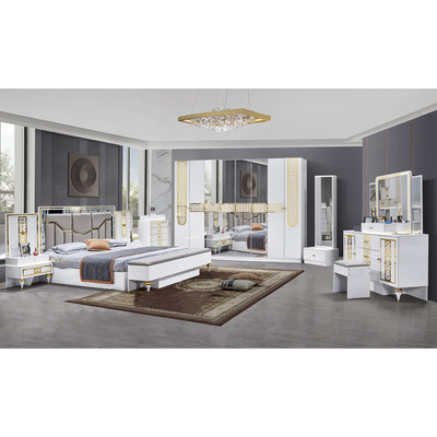 Al por mayor de alta calidad Cuadro de madera cama doble habitación maestra tamaño rey de madera de lujo moderno conjunto completo de dormitorio muebles