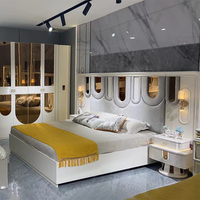 Nuevo diseño mayorista de madera doble tamaño king cama suite marco de madera moderno de lujo muebles de la casa de madera conjuntos de dormitorio